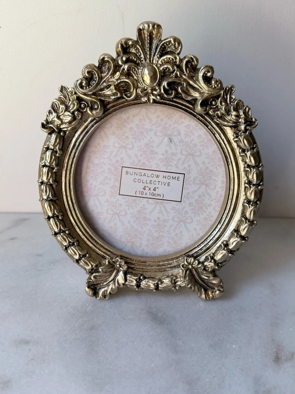 Ornate Gold Round Photo Frame - Gold